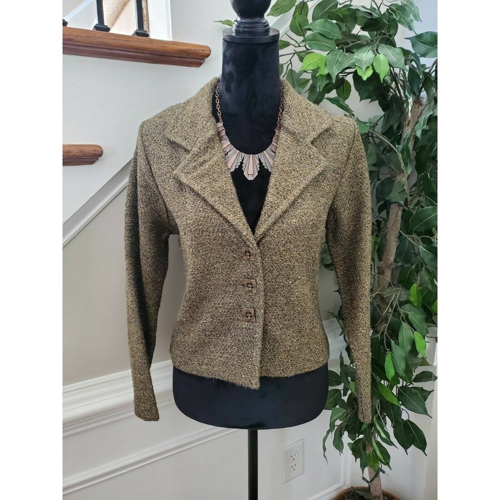 Vintage Beluva Brown LongSleeve Three Buttons Single Breasted Notch Lapel Blazer